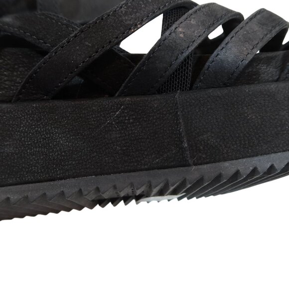 EILEEN FISHER Suede Platform Strappy Sandals Size 8.5 Black Casual Summer - Picture 10 of 11